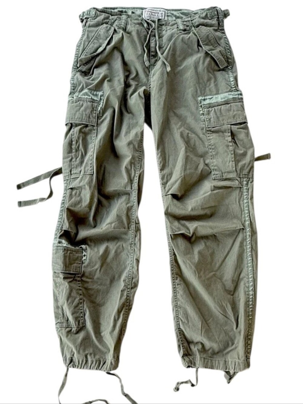 Abercrombie & Fitch Vintage 90s Khaki Military Cargo Paratrooper Pants